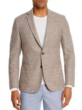 Dylan Gray Window Pane Classic Fit Blazer, Beige Tan 44R New with Tags